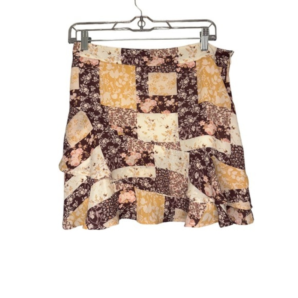Fairycore Y2K Floral Patchwork Ruffle Mini Skirt Cute Girly Casual Whimsy